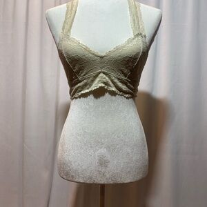 Lace Trimmed Bralette in Cream